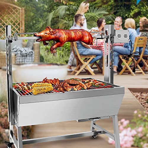 Stainless Steel Rotisserie Grill for Outdoor BBQ Camping Y392609