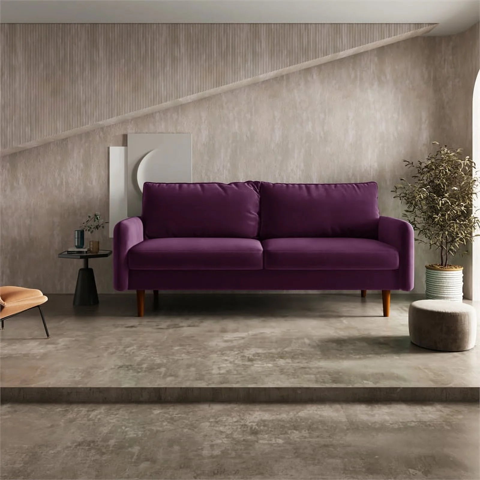 Contemporary 70" Velvet Sofa in Purple I41110