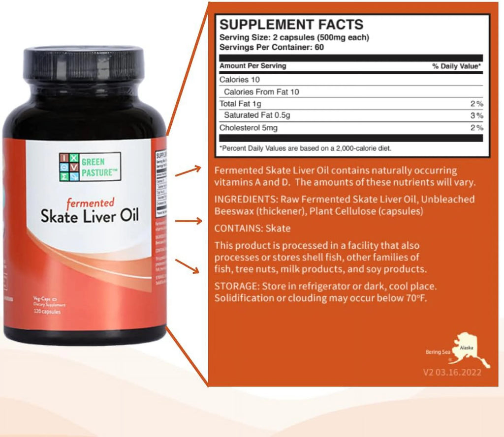 Fermented Skate Liver Oil 120 Caps C2657