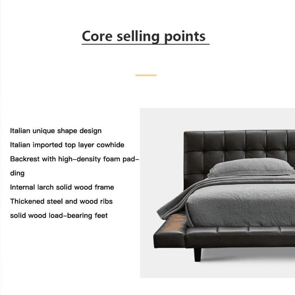 King Size Bed Frame with Leather Upholstery H2762