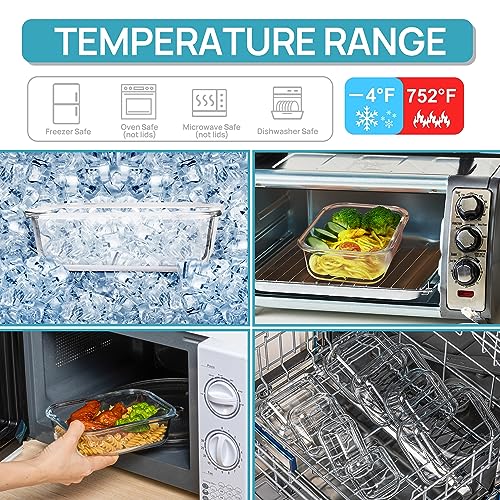 15 Pack Glass Food Storage Containers with Airtight Lids, Meal Prep, BPA Free E475471