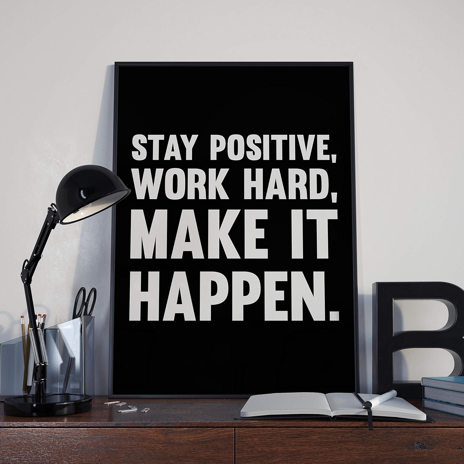 Inspirational Quote Poster Print, Motivational Office Wall Decor Unframed W6040