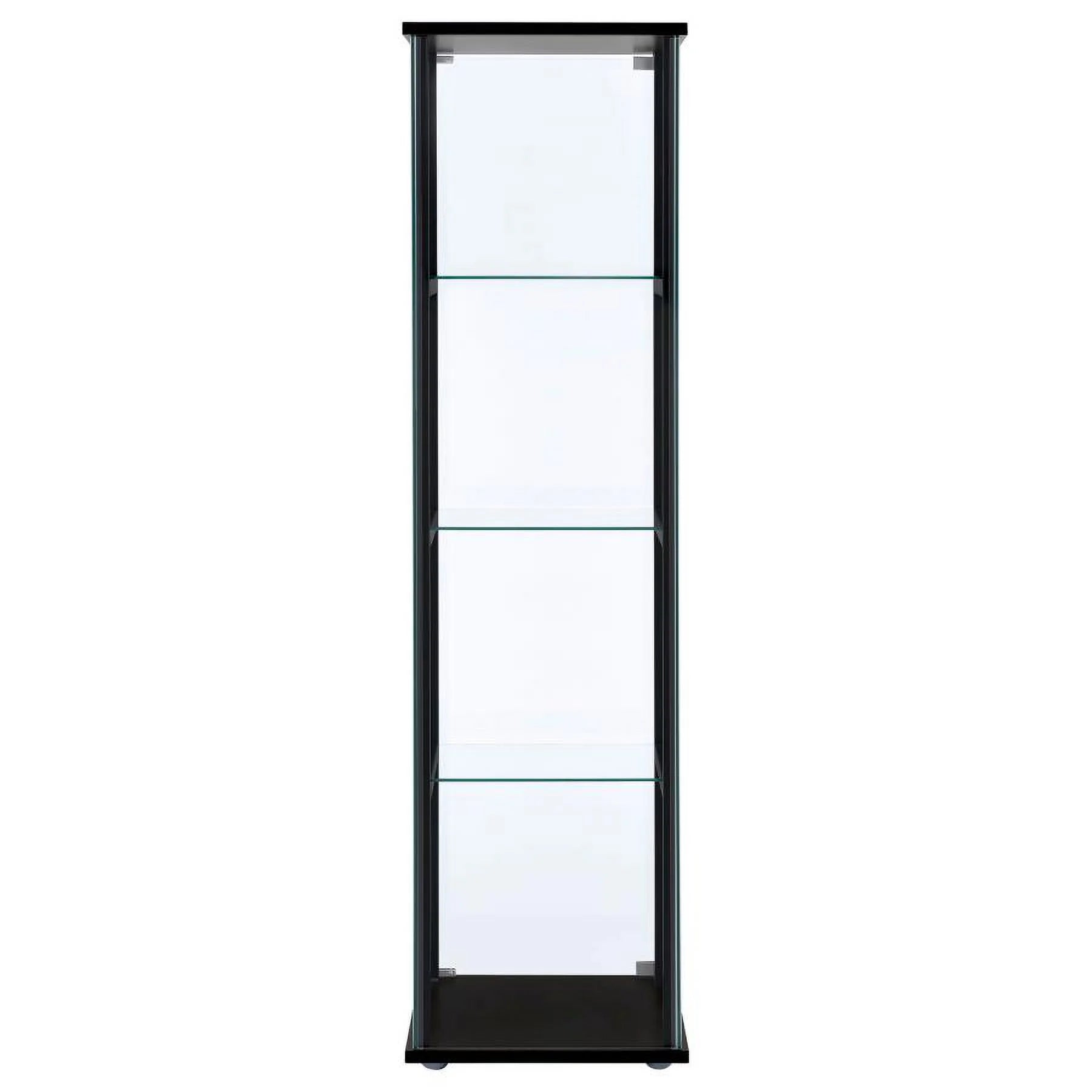 Black Wood And Glass 4 Shelf Curio Display Cabinet F589449