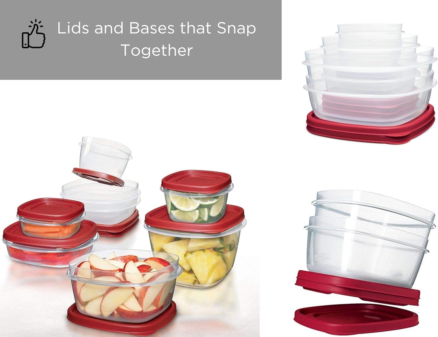 Food Storage Containers with Lids - BPA-Free Plastic - Freezer, Microwave, and Dishwasher Safe - 28 Piece Set V921
