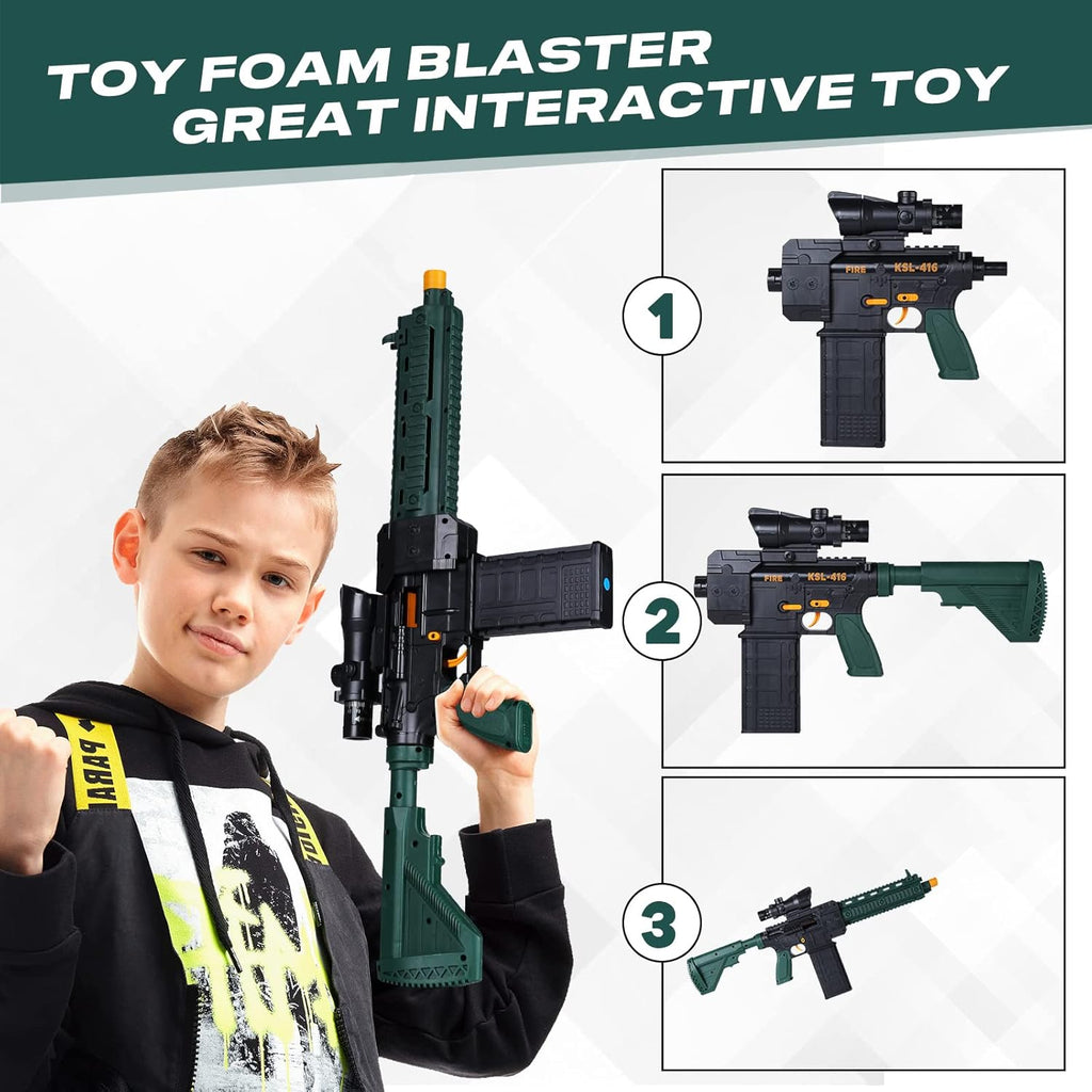 Foam Blaster Toy Gun with Soft Bullets for Outdoor Games Y69220
