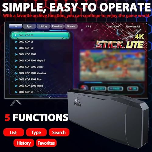 Wireless Retro Game Console Stick with 20000+ Games and 2 Controllers P8502