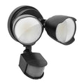 15W 1500 Lumen LED Security Lights with Motion Sensor Outdoor, 3000K/5000K Light, IP65 Waterproof, Dusk to Dawn, Dual-Head Motion Detected Flood Wall Light for Garage Yard Porch (Black)
