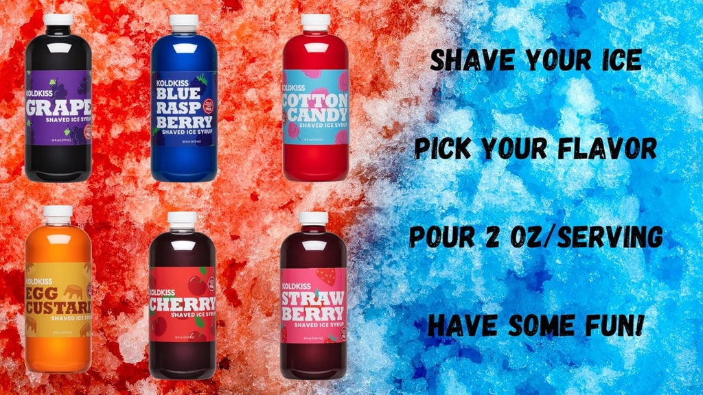Shaved Ice and Snow Cone Flavored Syrups - 12 Pack, 1 Pint Each N340293