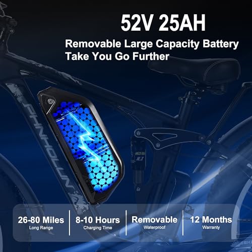 3000W Fat-Tire Electric Bike for Adults, Dual Motor, Full Suspension, 24 Inch U9900