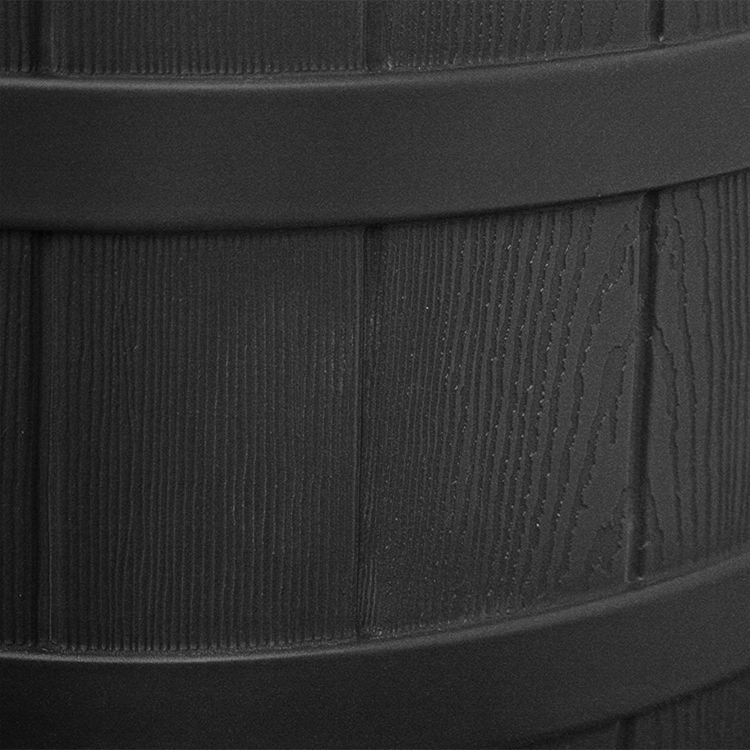 40 Gallon Outdoor Rain Water Collection Barrel with Brass Spigot, Black, 2 Pack R206