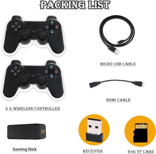 Wireless Retro Game Console Stick with 20000+ Games and 2 Controllers P8502