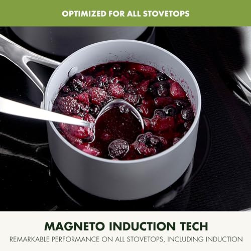Hard Anodized Ceramic Nonstick Saucepan Pot Set with Lids, 2QT and 3QT G67748