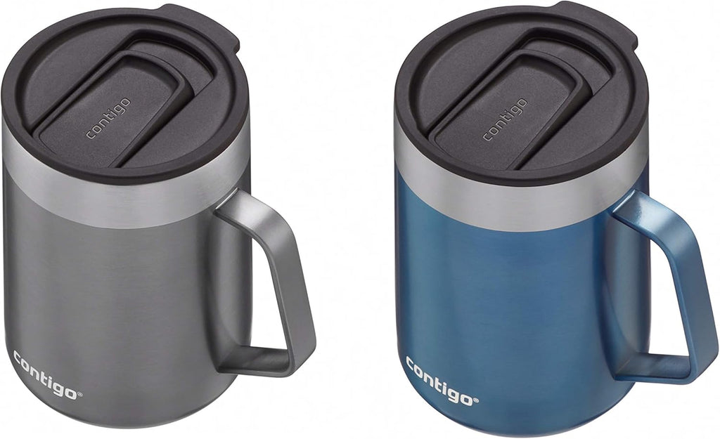 Stainless Steel Travel Mugs with Splash-Proof Lids H6405