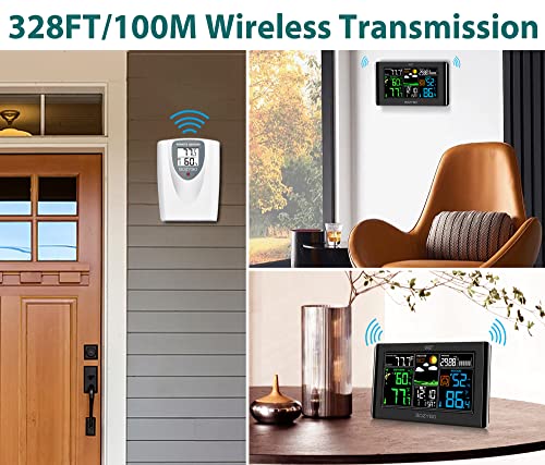 Wireless Indoor Outdoor Thermometer with Atomic Clock and Humidity Monitor S66669