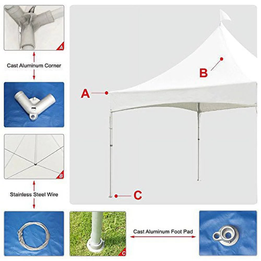 10x13 High Peak Party Tent Wedding Canopy White P253