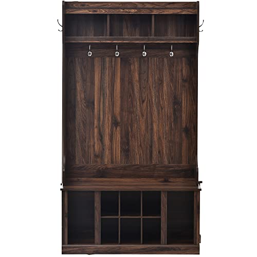 Hall Tree with Storage Bench and 6 Hooks H51569