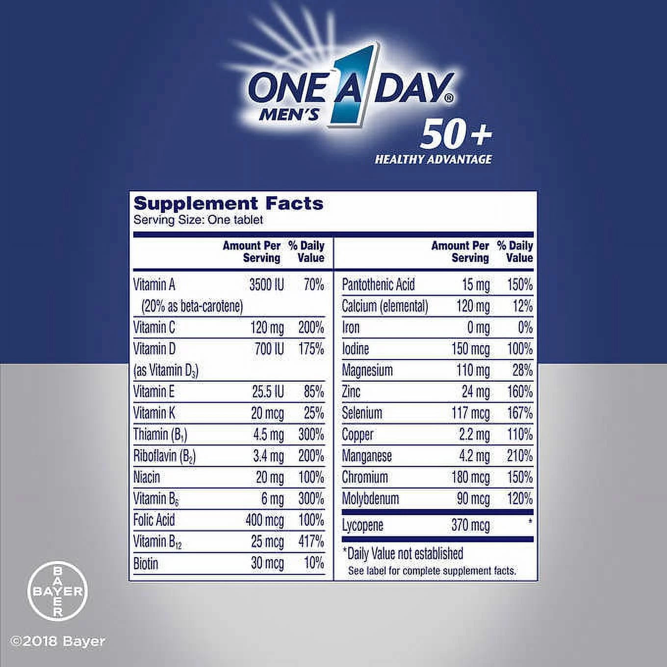 Men's 50+ Multivitamin Supplement, 300 Tablets W4453