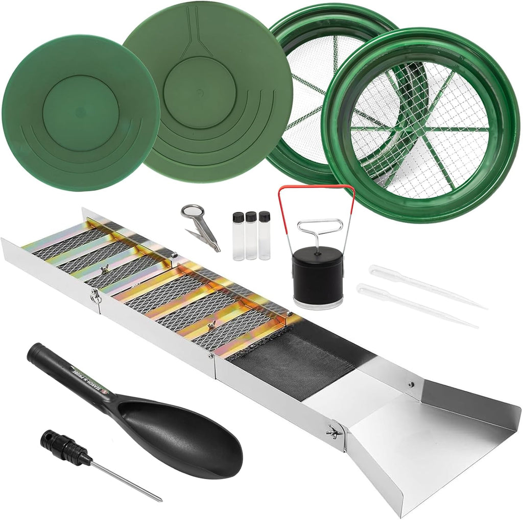ASR Outdoor Aluminum Sluice Box for Gold Panning Kit Classifier Set 15pc