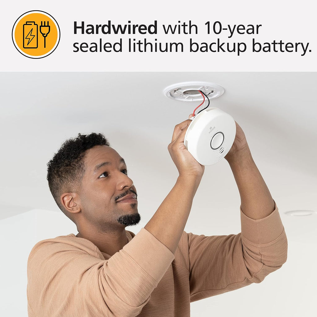 Smart Smoke Detector, WiFi, Hardwired with Battery Backup, 2 Pack T4340