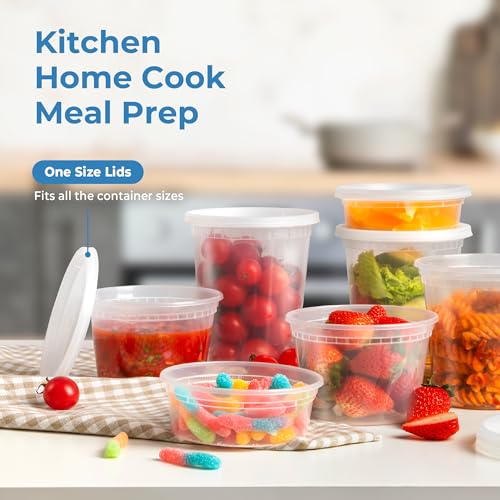 32 oz Airtight Leakproof Plastic Food Storage Containers with Lids, 24 Pack L398