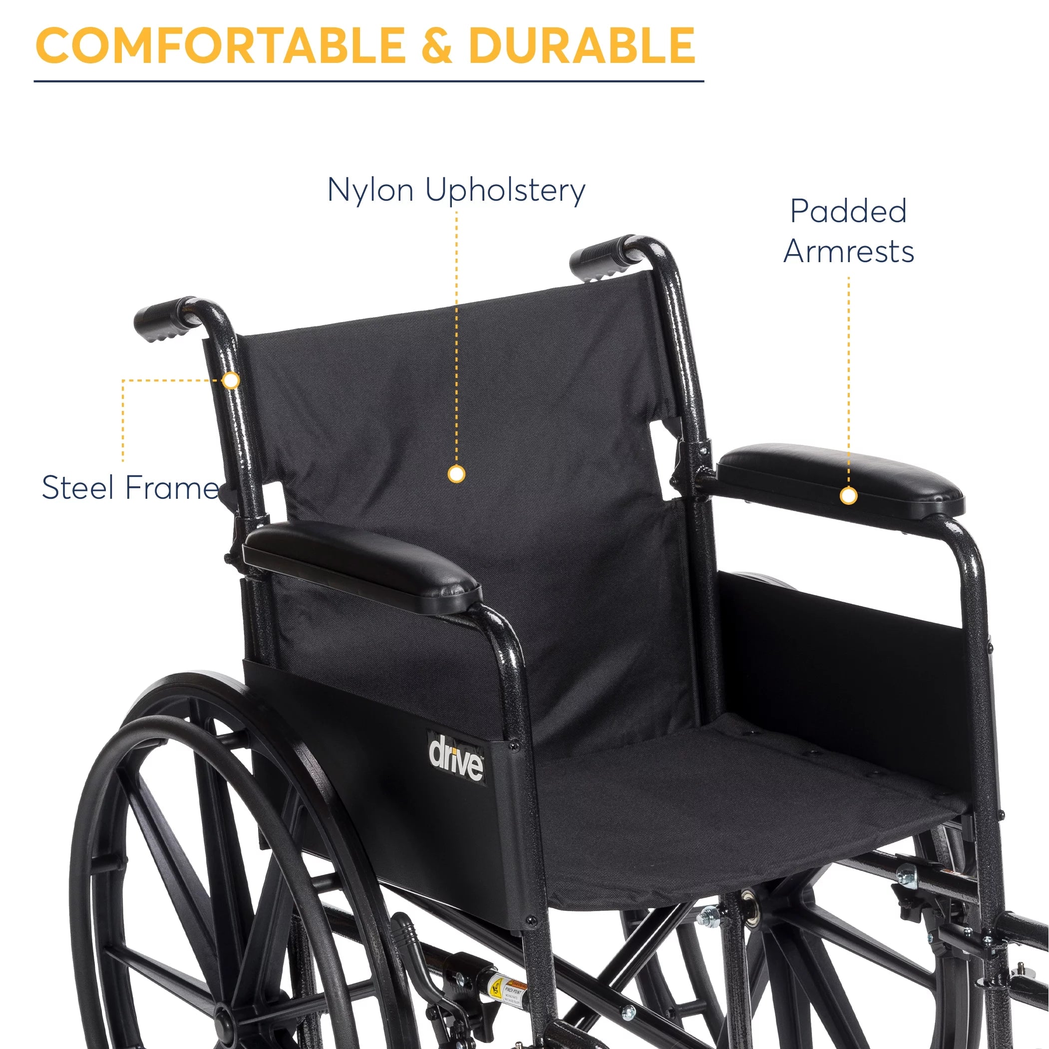 Wheelchair with Full Arms and Swing-Away Removable Footrest C5723
