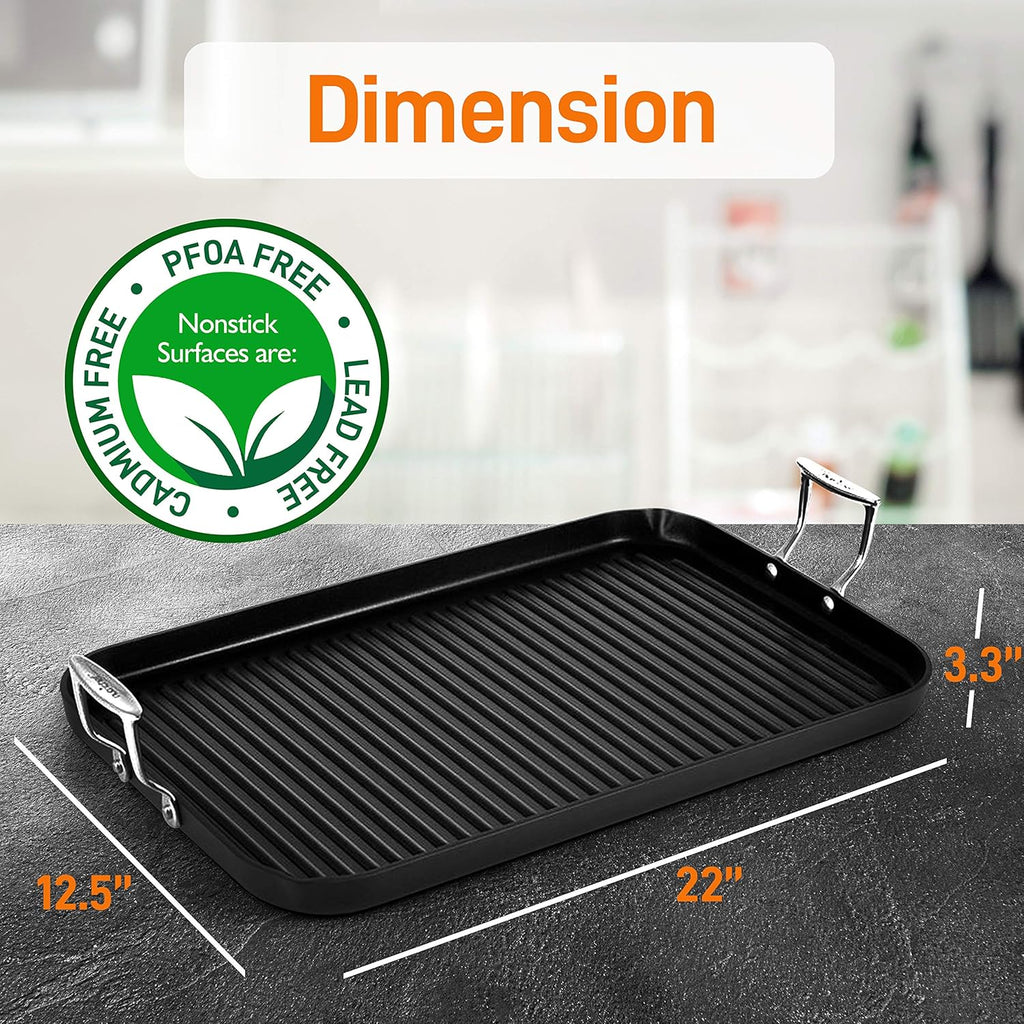 Stove Top Grill Pan Double Burner Nonstick A42073