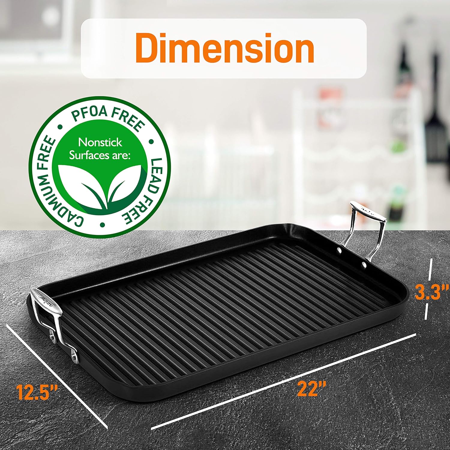 Stove Top Grill Pan Double Burner Nonstick A42073