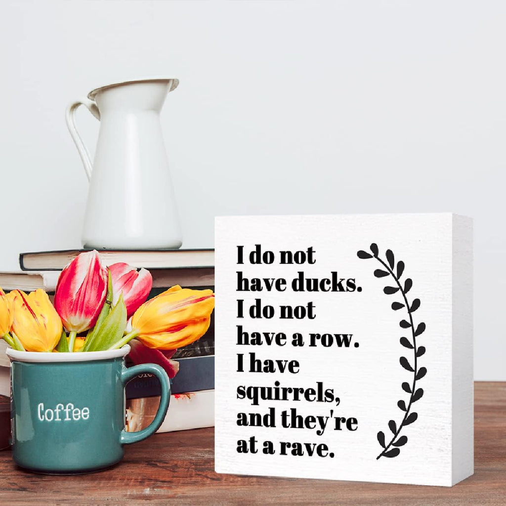 Funny Wooden Block Sign for Office Desk Décor M368