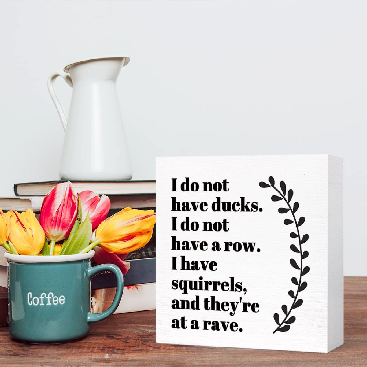 Funny Wooden Block Sign for Office Desk Décor M368