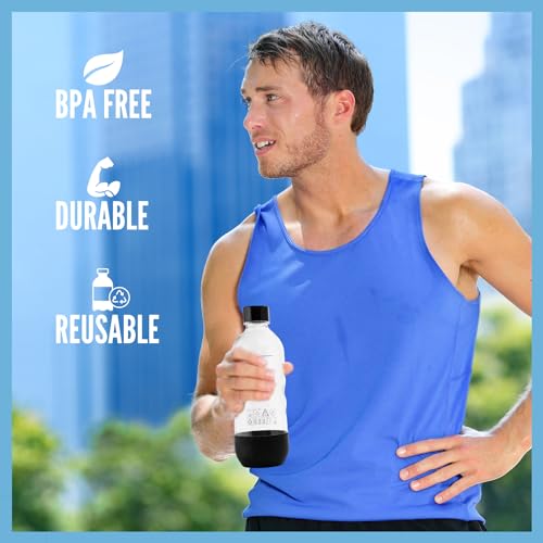 Replacement Bottle for Sparkling Water Machine, 1 Liter, 2-Pack, Black Q308