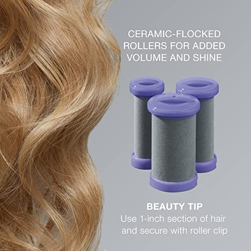 Ceramic Flocked Hot Roller Set with Cord Reel and 20 Hair Rollers Z9098