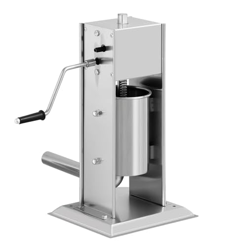 Vertical Sausage Stuffer 7L, Stainless Steel Meat Filling Machine with 5 Tubes N7201