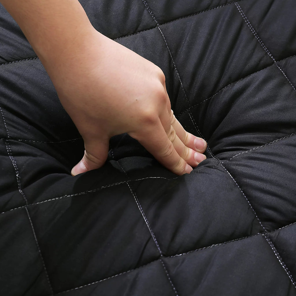 Futon Mattress, Japanese Floor Mattress, Quilted Folding Sleeping Pad, Queen, Gray I4988