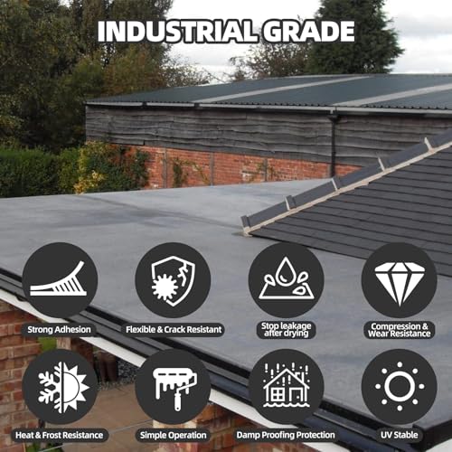 Waterproof Sealant 32oz Black, Liquid Rubber Coating for Roofs Walls F552