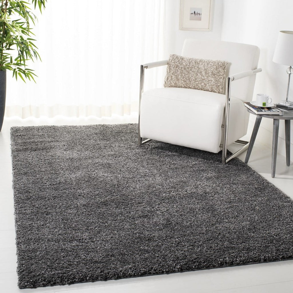 Plush Shag Area Rug, Grey, 4' x 4' Square I620