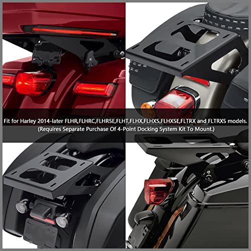 Detachable Two Up Tour Pack Luggage Rack for Harley Touring 2014-2021, Black G4097