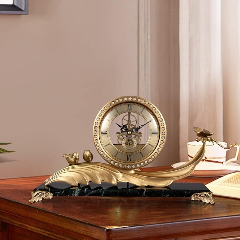 Modern Brass Desk Clock for Living Room Decor C5434