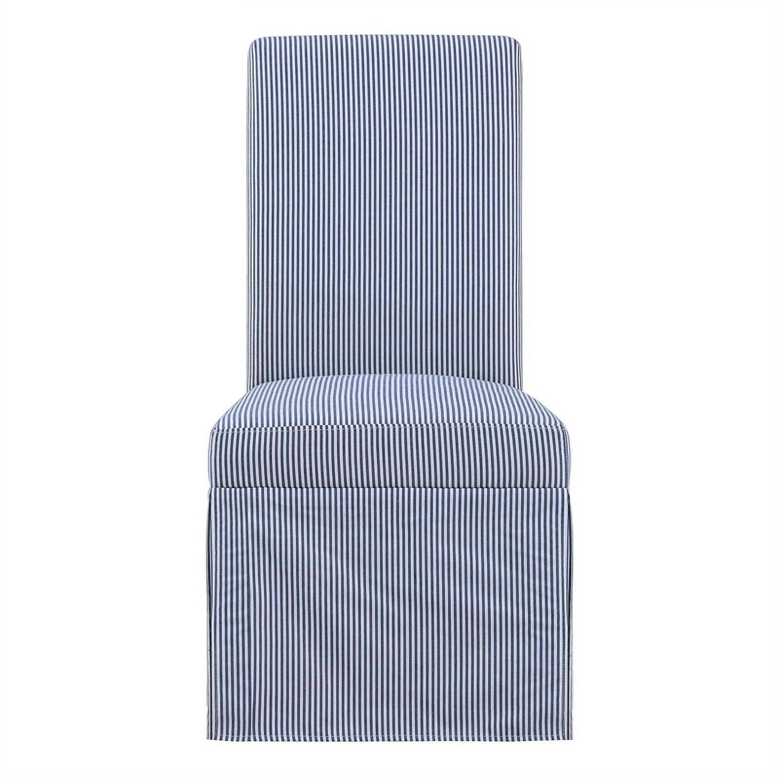 Navy Stripe Slipcover Dining Chair 2 Pack A856263