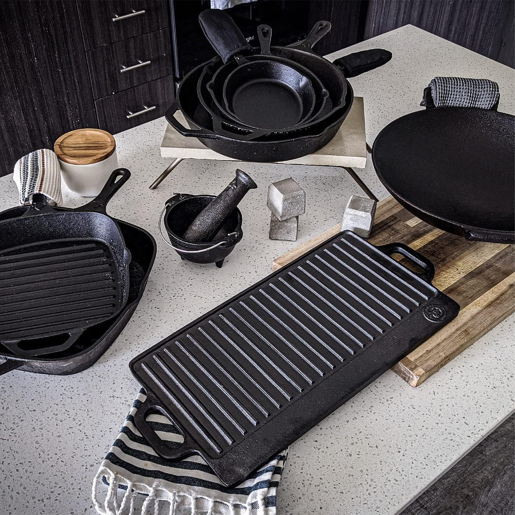 Cast Iron Wok with Flat Base and Handles E532