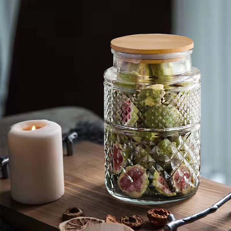 1 Gallon Glass Cookie Jar with Bamboo Lid, Airtight Food Storage Container R54596