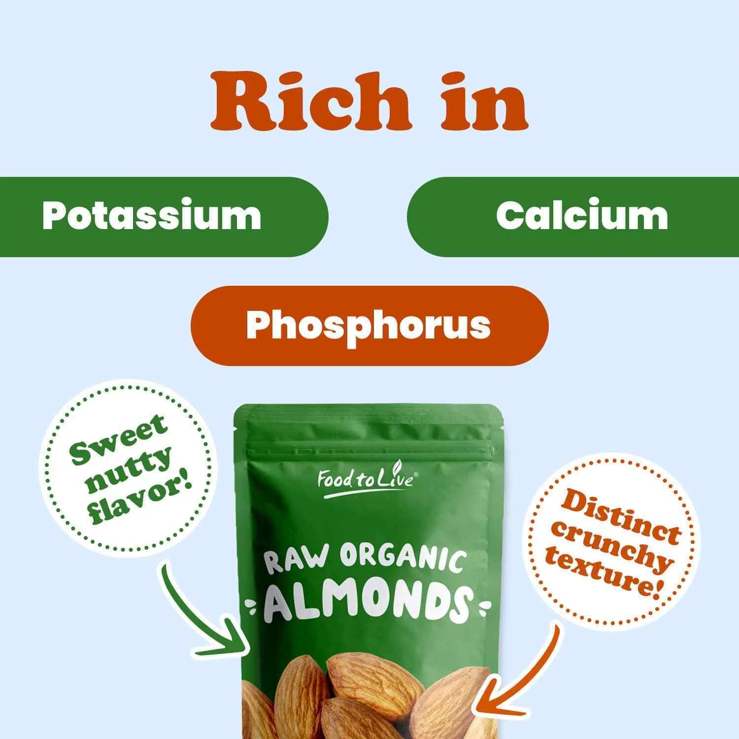 Raw Almonds, 3 Pounds, Non-GMO, Kosher T6839