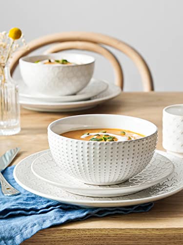 Ceramic Dinnerware Set 12 Pieces, Plates and Bowls, Oven Safe P901353