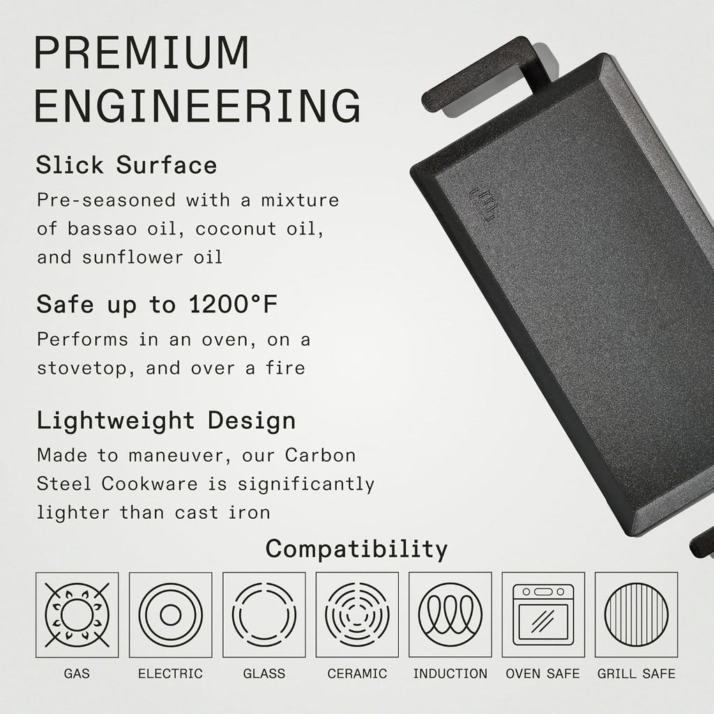 Carbon Steel Griddle for Induction Cooking Q5663