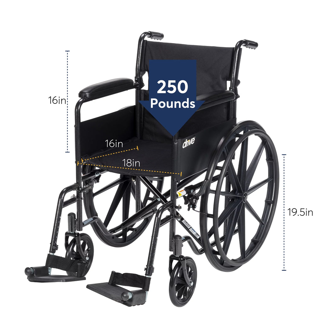 Wheelchair with Full Arms and Swing-Away Removable Footrest C5723