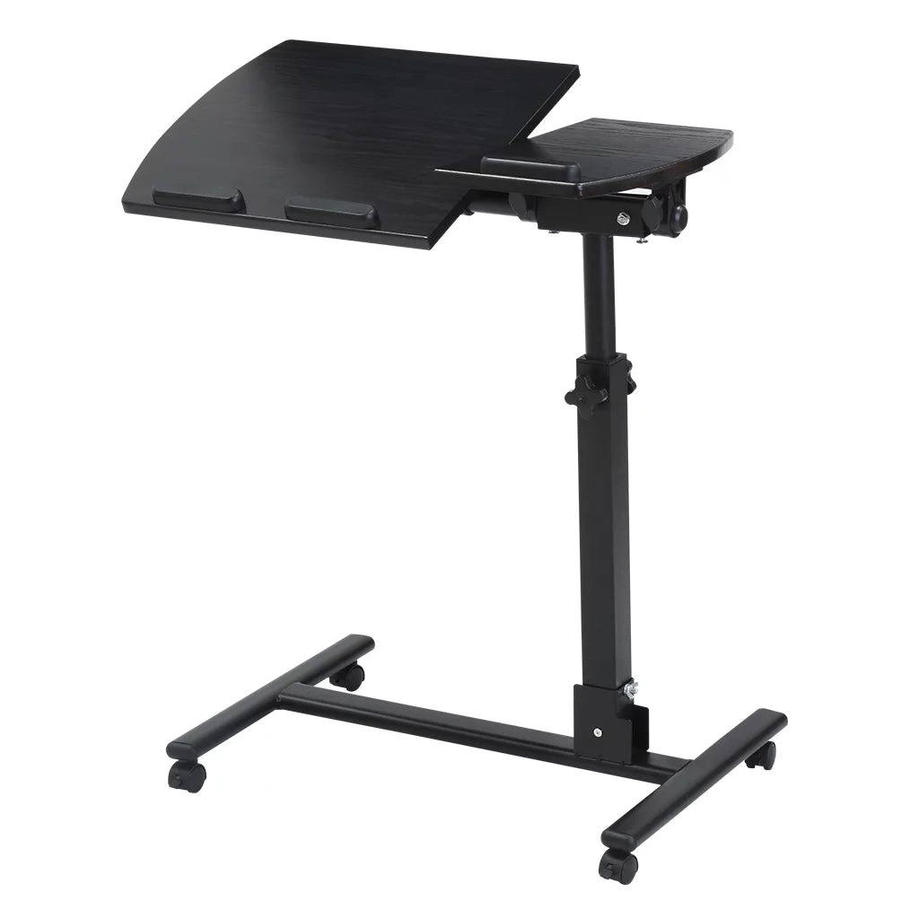 Height Adjustable Mobile Laptop Desk, Black Walnut W461