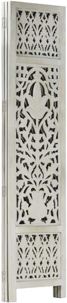 3-Panel Gray Wood Room Divider Screen M4954
