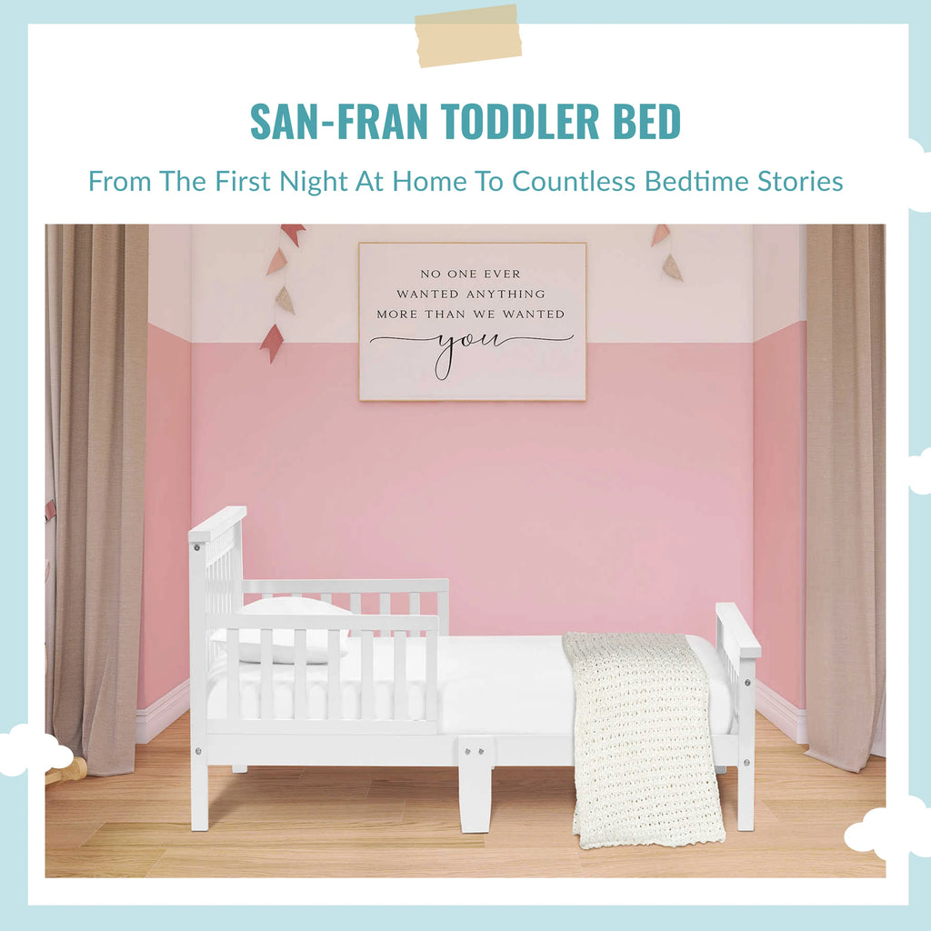Toddler Bed made with Sustainable Pinewood, White H126