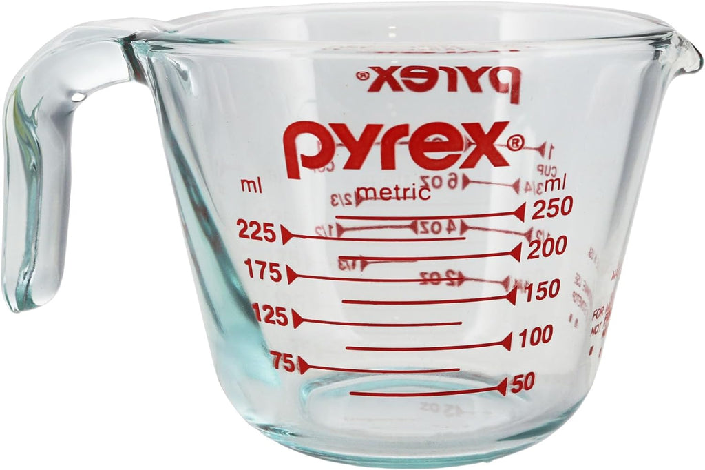 Measuring Cup, Clear with Red Measurements O2226