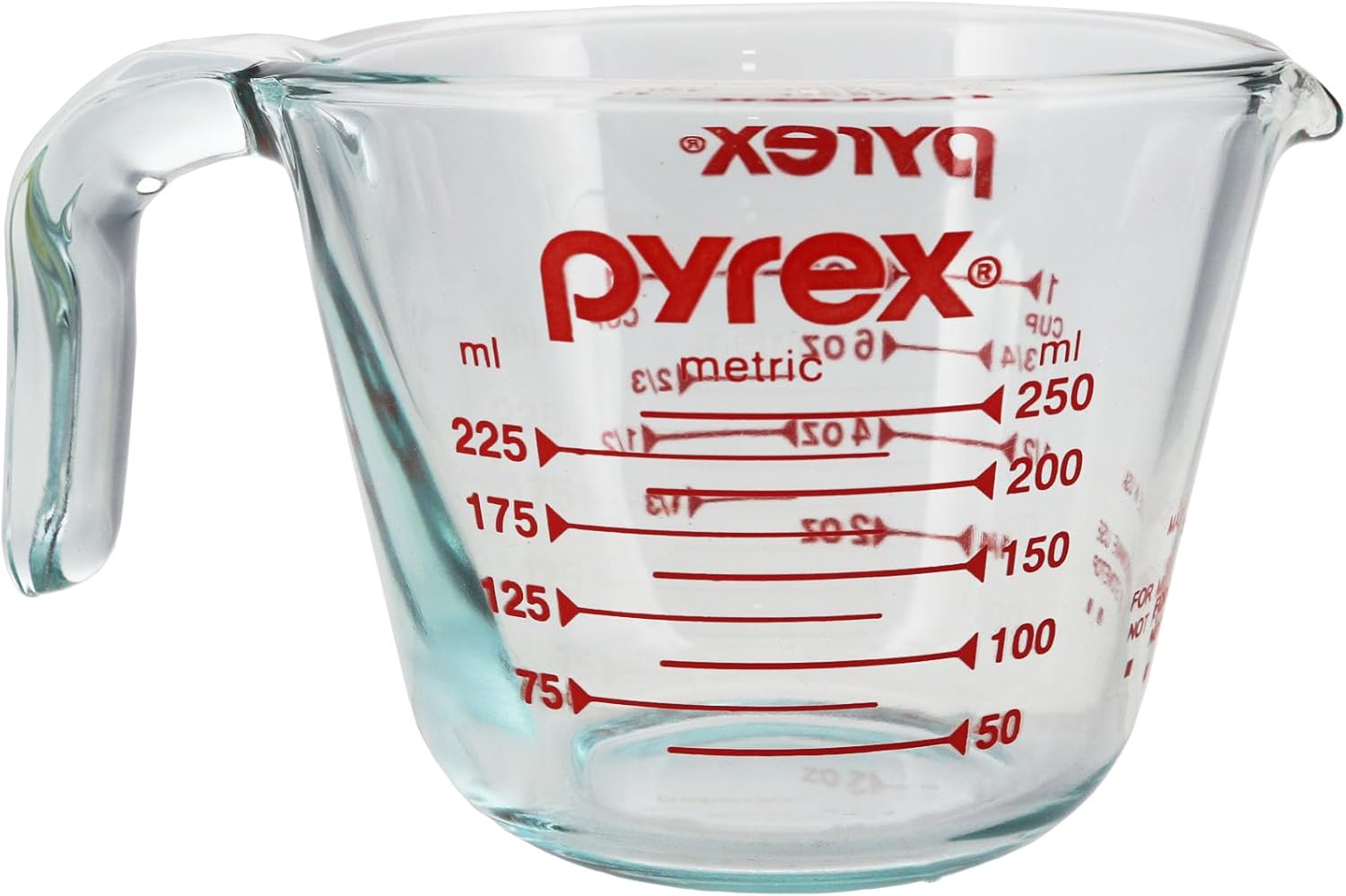 Measuring Cup, Clear with Red Measurements O2226