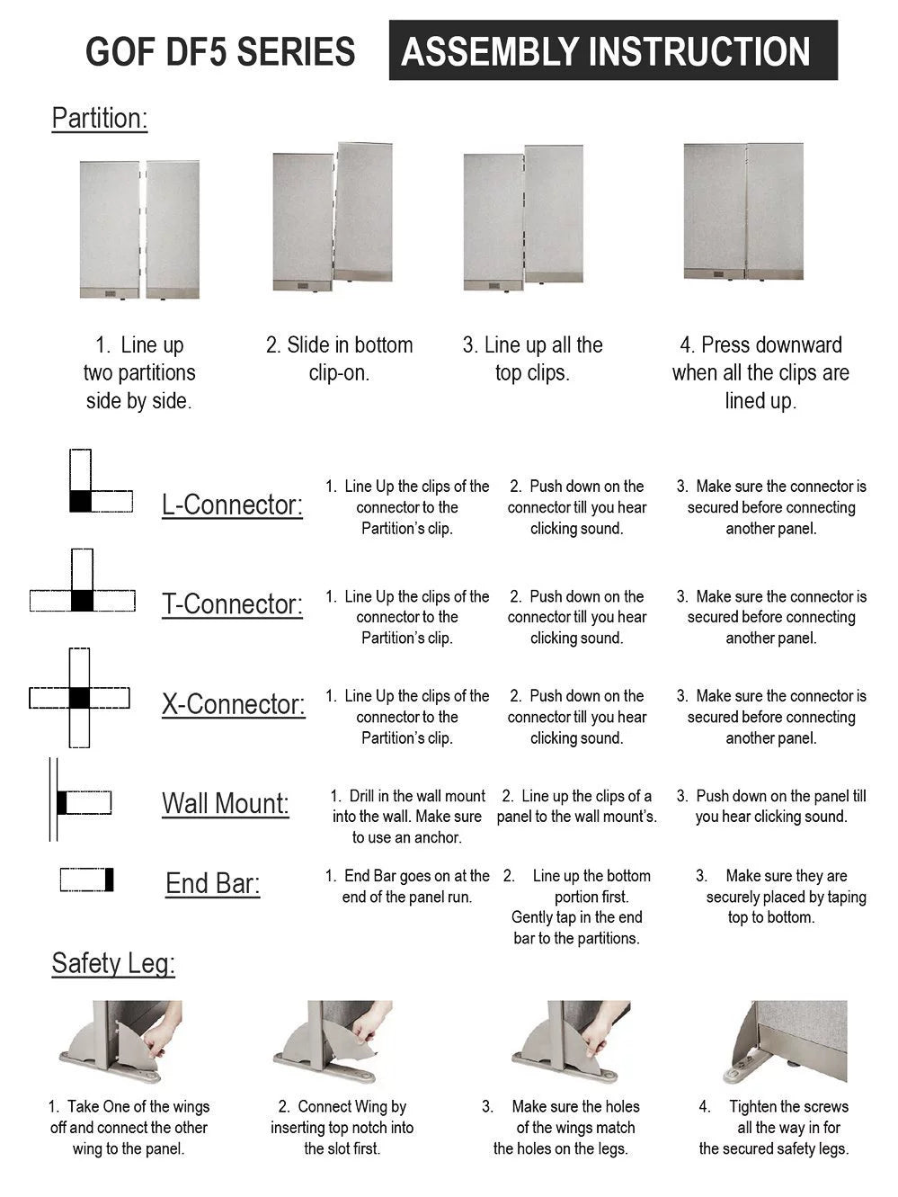 Office Cubicle Double 4 Stations with Partition Wall P117